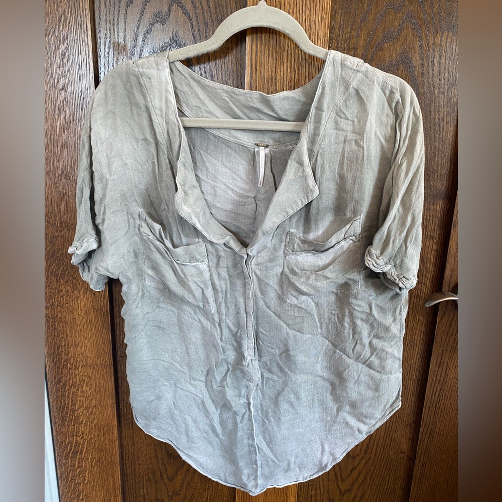 Free People acid washed oversized shirt